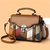 Retro Handbag For Women Small Capacity Anti-Theft Brown With Blue White Black Accents Everyday Crossbody Shoulder Bag Travel Purse Vintage Bags