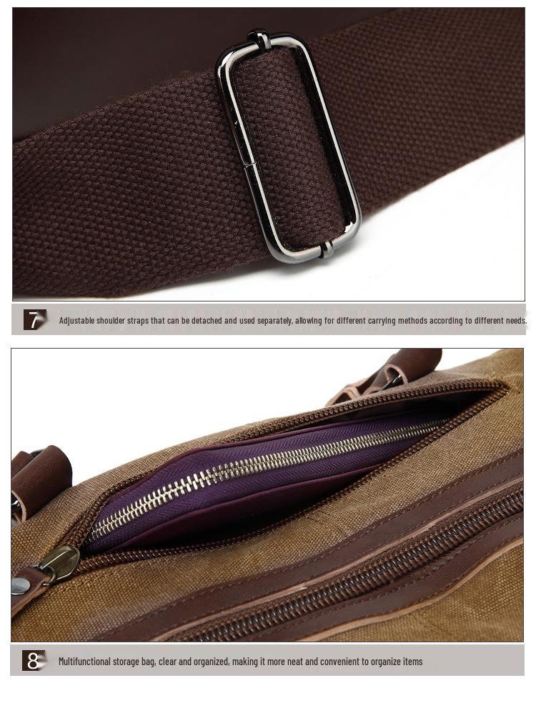 Stylish Large Capacity Unisex Travel Canvas Bag - Shoulder, Crossbody, and Handbag 3-in-1