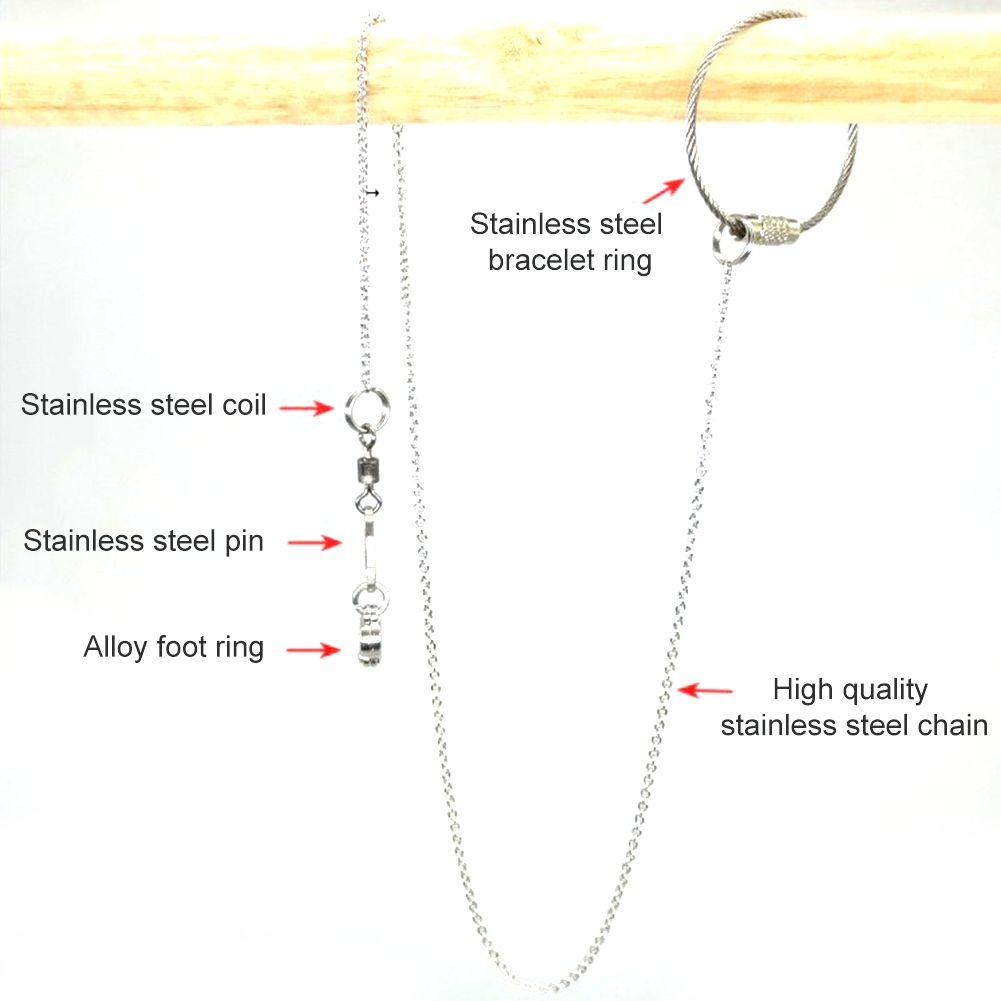 4 Size Flying Training Safe Parrot Foot Chain Bird's Foot Ring Anklet Stand Chain Ankle Foot Ring