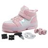 Детская обувь Runaway Shoes Четырехколесные коньки для девочек Светодиодные светящиеся туфли Черные технологические спортивные роликовые коньки