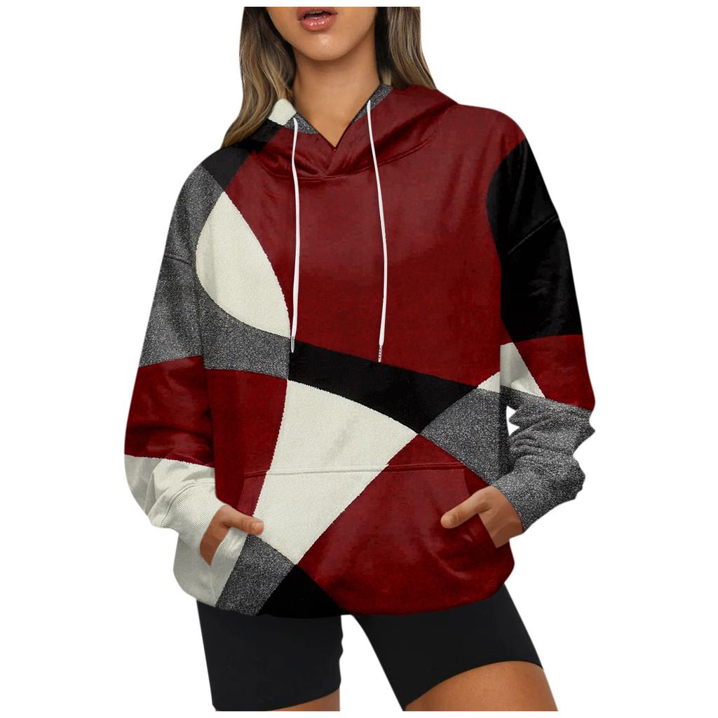 Женская винтажная толстовка с принтом, повседневная удобная свободная легкая женская толстовка с длинным рукавом и круглым вырезом