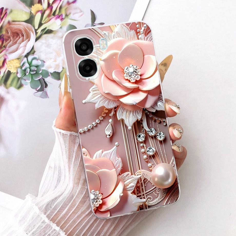 Для Oppo A6x A6s A6 4G 5G / Oppo A6T Pro 4G Задняя крышка Девочковый Модный Роскошный Рисунок Чехол для телефона Прозрачный Мягкий Силиконовый Бампер