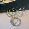 Европейская и американская мода OL Style универсальные золотые геометрические круглые серьги женские преувеличенные круглые серьги Ruili