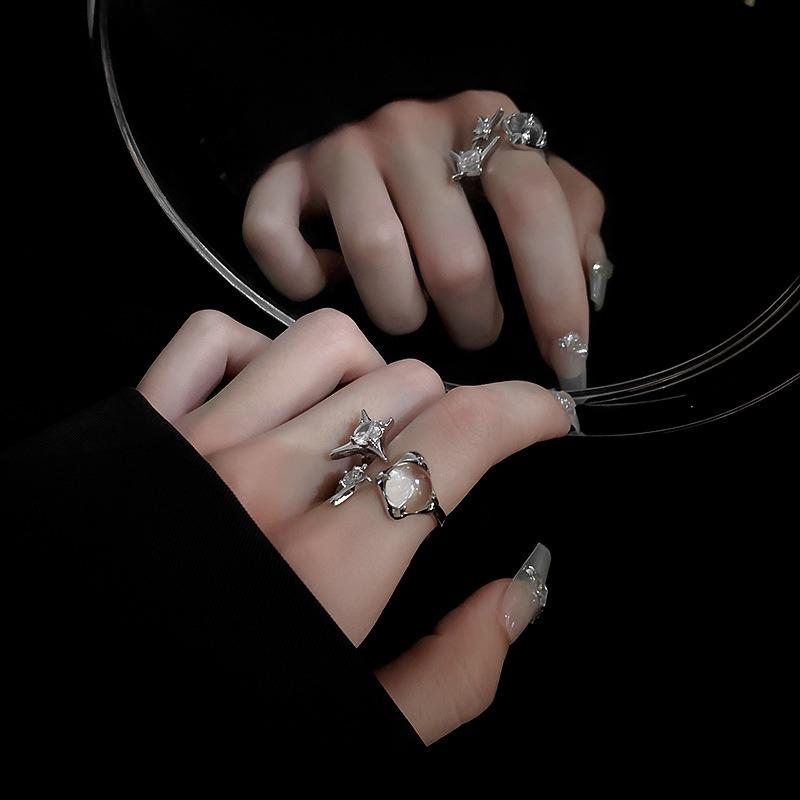 Романтические кольца для пар с цирконом, женские готические модные регулируемые кольца на палец, вечерние ювелирные изделия, подарки