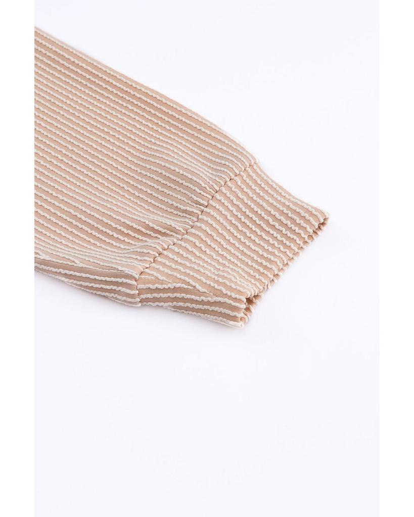 Azura Exchange Розовый цветной блок длинный рукав ребристый свободный топ