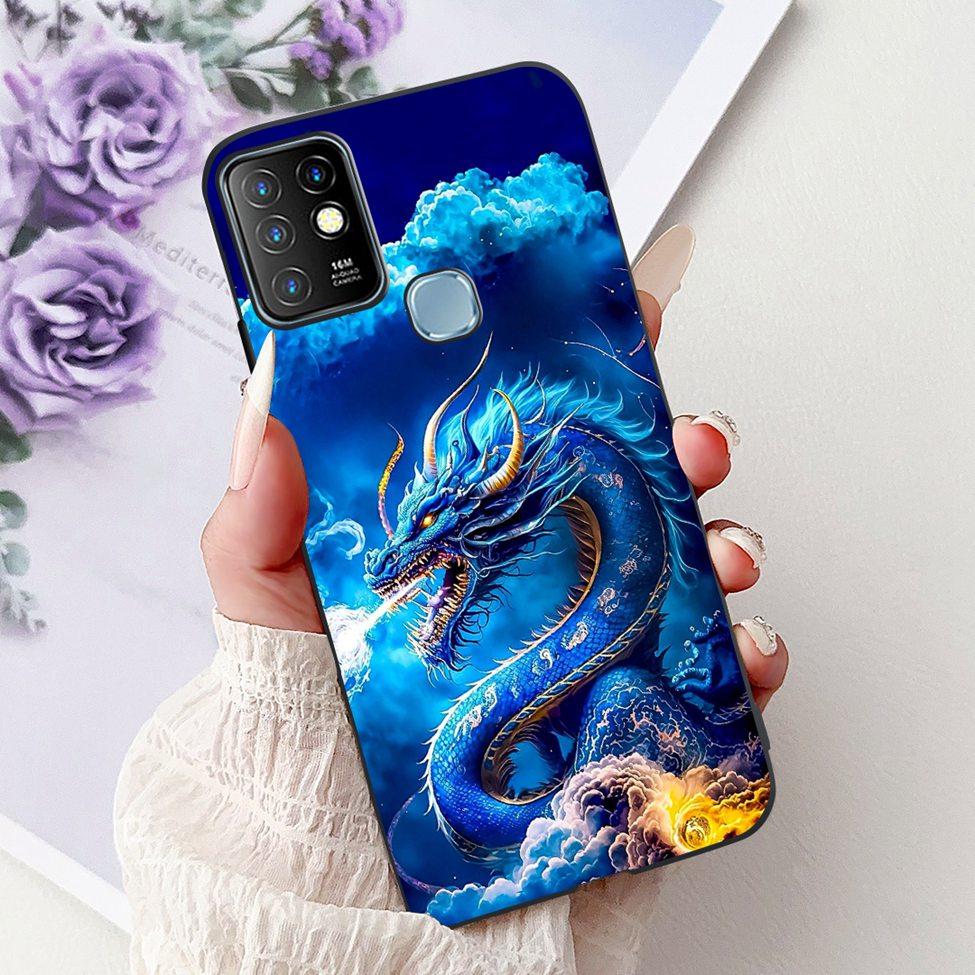 Для Infinix Hot 10 Чехол Силиконовый Милый Кот Модные Цветы Роскошная Расписная Задняя Крышка Для Чехла Телефона Inifnix Hot 10 X682B X682C