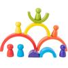 Деревянные строительные блоки Радужная арка Полукруг Цветные игрушки Миньоны для раннего развития Цветовое восприятие Souptoys