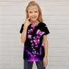 Kids Girls' T Shirt Short Sleeve 3D Print Butterfly Animal Children Tops Streetwear Daily Indoor Outdoor Regular Fit 3-12 Years