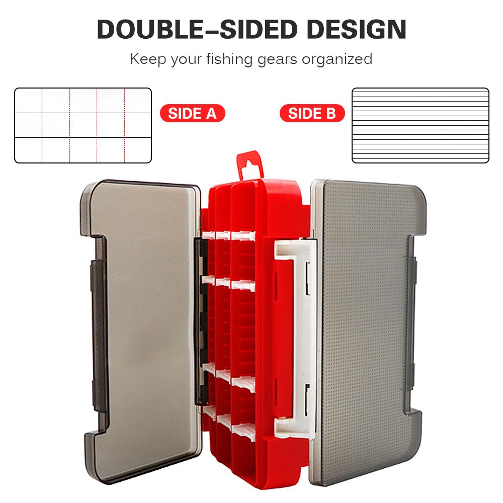 Double Sided Bait Box Lures Organizer Fishing Tackle Container