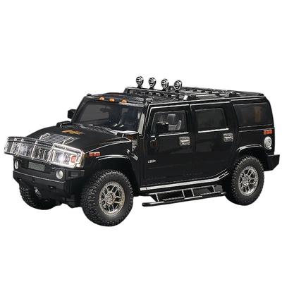 1/18 HUMMER H2 Highway 61 Внедорожник Сплав Модель автомобиля Литой металл Игрушка Внедорожники Модель автомобиля Симуляция Звук и свет Детский подарок