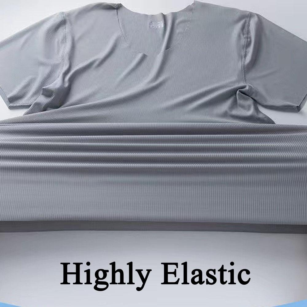 Men‘s Oversized Ice Silk Suits Sleepwear Pyjamas Shorts Short Sleeve T-Shirts Tops Summer Clothes Outfit Fitness Work Out Suits For Men