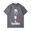 Men's 100% Cotton Crew Neck Short Sleeve T-Shirt, Stylish Darth Father Silhouette Print Casual Tee, Comfortable Lightweight Daily Wear Top for Adult M