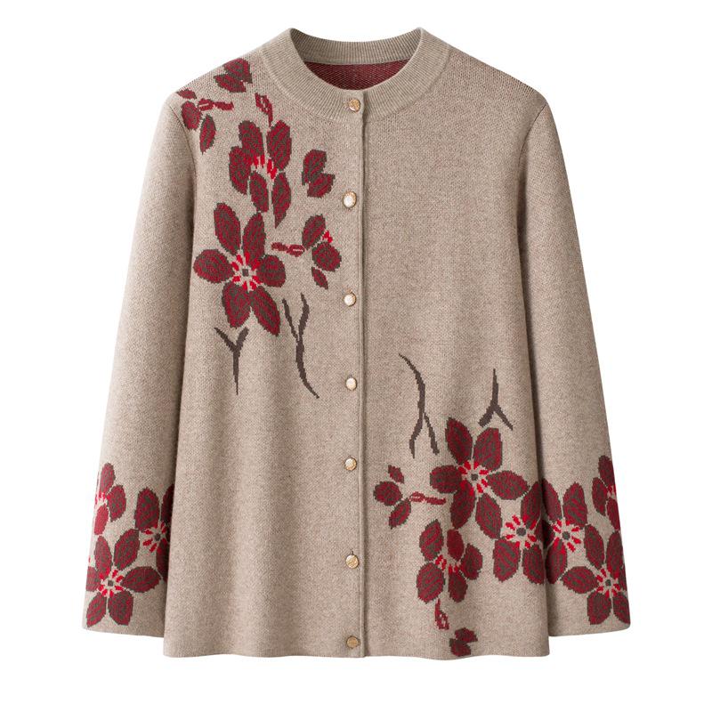 Женский шерстяной кардиган с круглым вырезом, пальто-свитер, осень/зима 2025