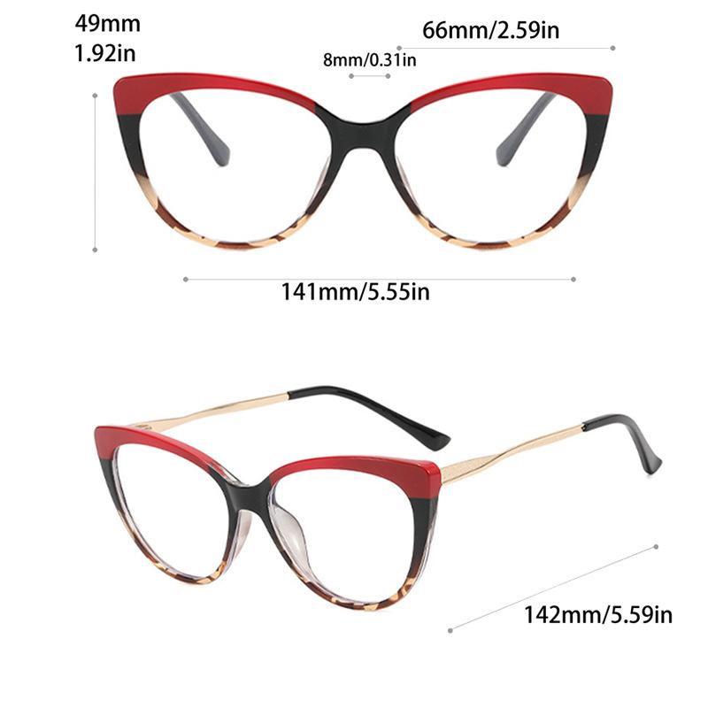 Anti Blue Light Optical Big Glasses Women Cat Eye Vintage Luxury Brand Designer Myopia Prescription Double Color Eyewear Frame