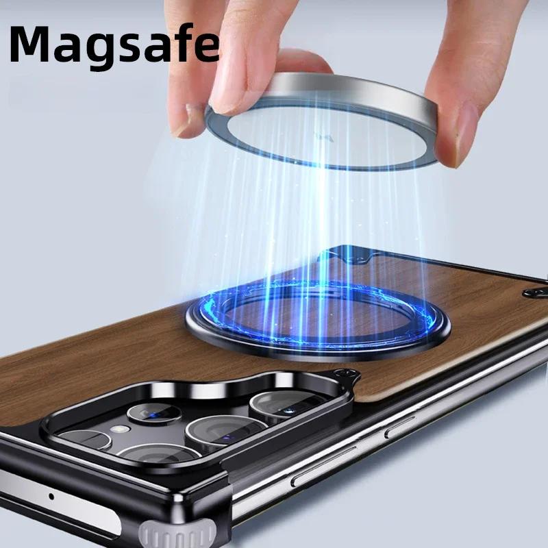 Чехол Eary для Samsung Galaxy S25 Ultra S24 Ultra с Magsafe, противоударный защитный чехол для телефона, уникальный деревянный чехол для Samsung
