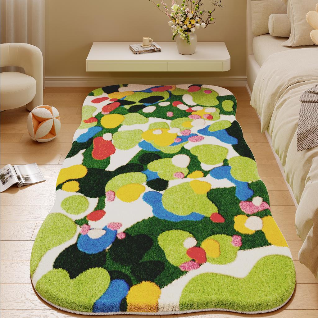 Ковер для украшения гостиной неправильной формы, дофаминовые ковры для спальни, толстый плюшевый прикроватный коврик, пушистый мягкий коврик для прихожей