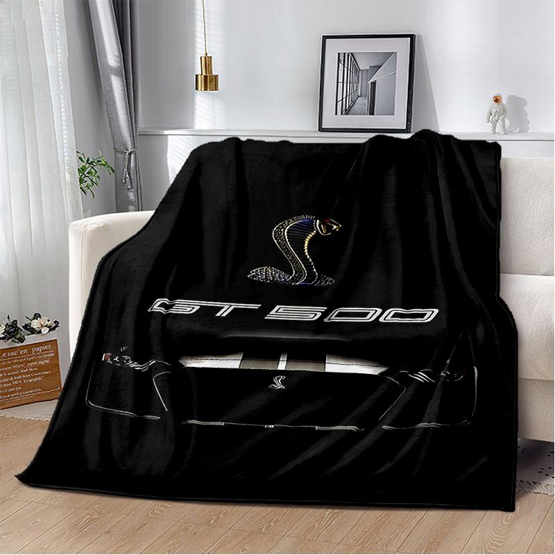 3D Mustang Racing Car Sign GTR Soft Plush Blanket,Flannel Blanket Throw Blanket for Living Room Bedroom Bed Sofa Cover Gift