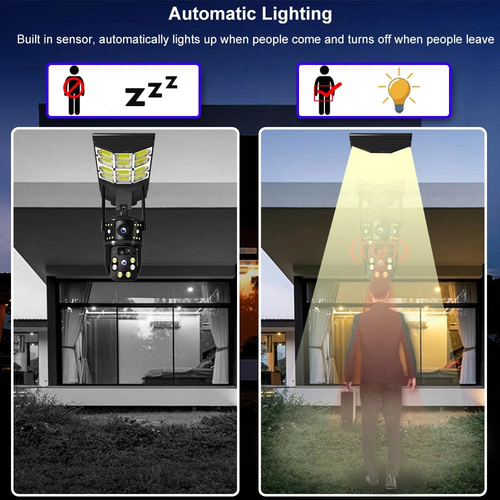 2-in-1 Solar Street Light – Courtyard Lamp & Security Camera, Auto Solar Charging Surveillance