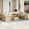 VidaXL Garden Lounge Set 11 Pcs with Beige Cushions Wicker 3269408
