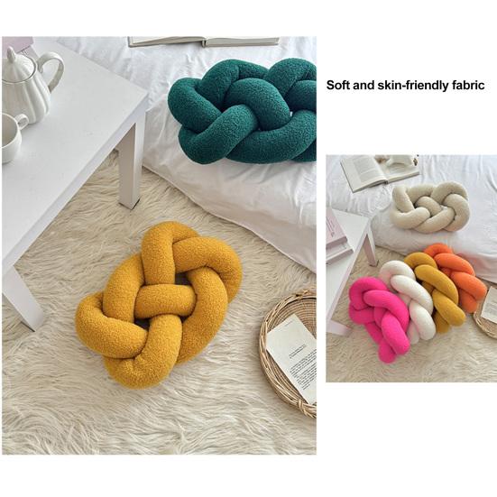 Knitted Knot Pillow Handmade Decorative Throw Pillows Soft Sofa Cushion Home Bedroom Decor Gift