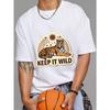 Хлопковая футболка Белый тигр и звезды Keep It Wild принт Повседневная одежда для мужчин и женщин Стиль для приключений на открытом воздухе