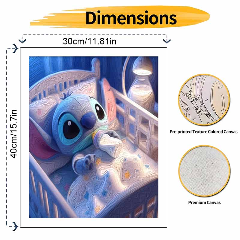 Disney Canvas Painting Kit Adorable Stitch Home Decor Craft Perfect Gift Idea