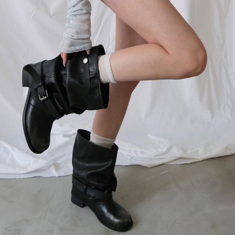 Fashion Western Cowgirl Boots 2025 Morden Fashion New Style Comfortable Women's Boots Trendy Versatile Slip On Solid Women Short Boots