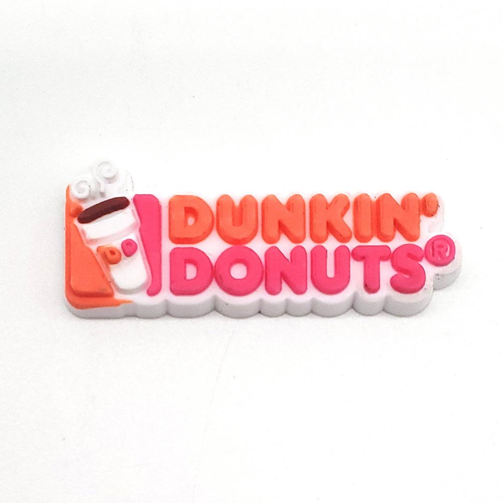 Брелоки из мягкого ПВХ с логотипом Dunkin' Donuts — аксессуары для сабо и украшения для садовой обуви.