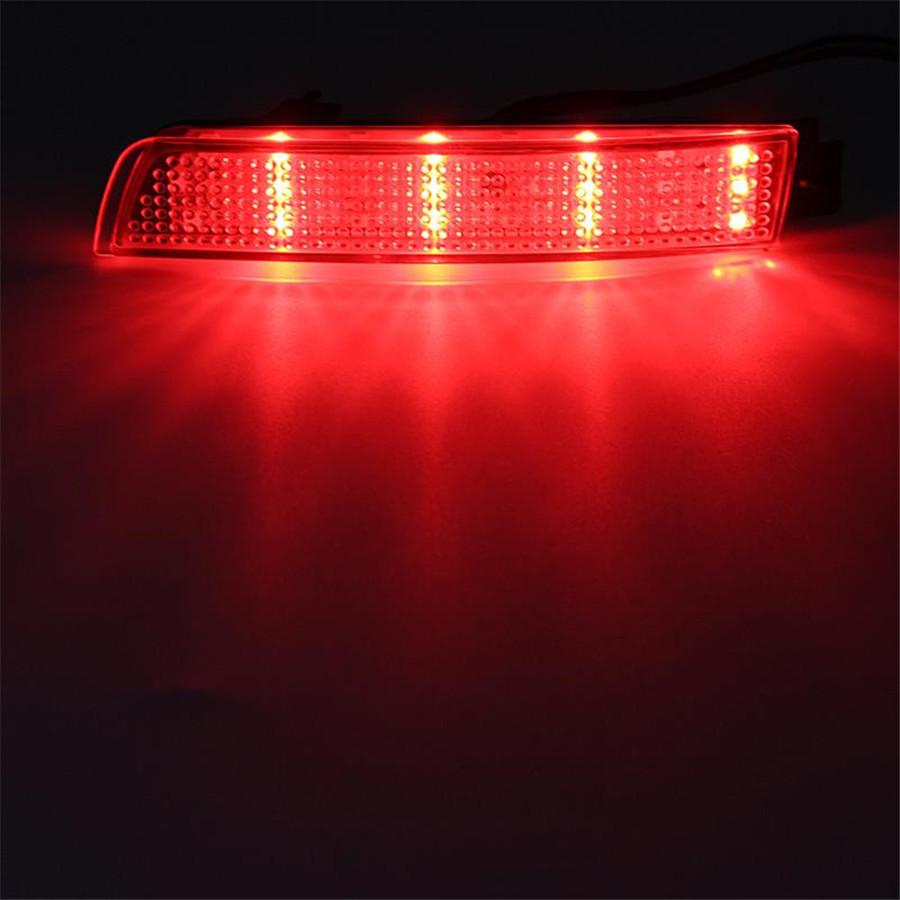2 Pcs 12V Car Rear Bumper LED Reflector Red Lens Tail Brake Lamp FX35/FX37/FX50