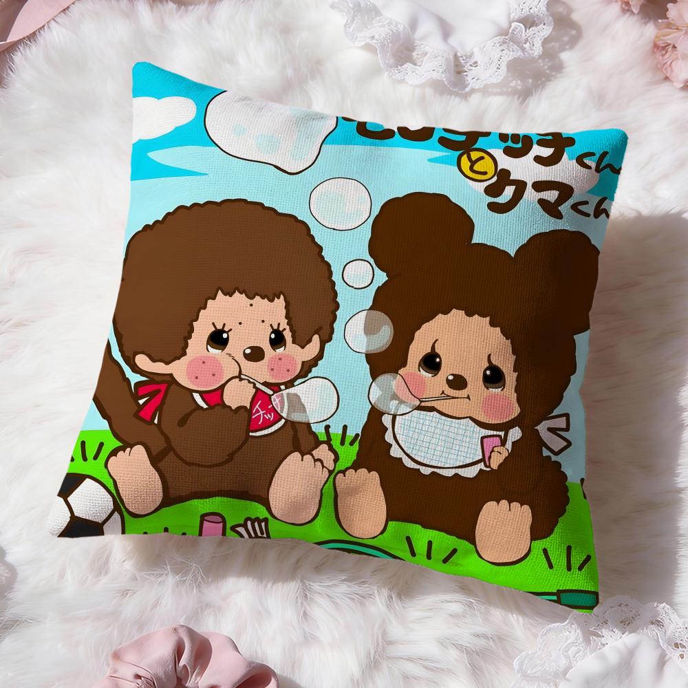 Мультяшная наволочка Monchhichi Премиум-комфорт Двусторонняя наволочка - Дизайн «Два в одном» для любой комнаты и салона автомобиля