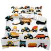 Engineering Car Duvet Cover Construction Vehicle Bedding Set Boys Excavator Dump Truck Cement Mixer Roller Polyester Qulit Cover