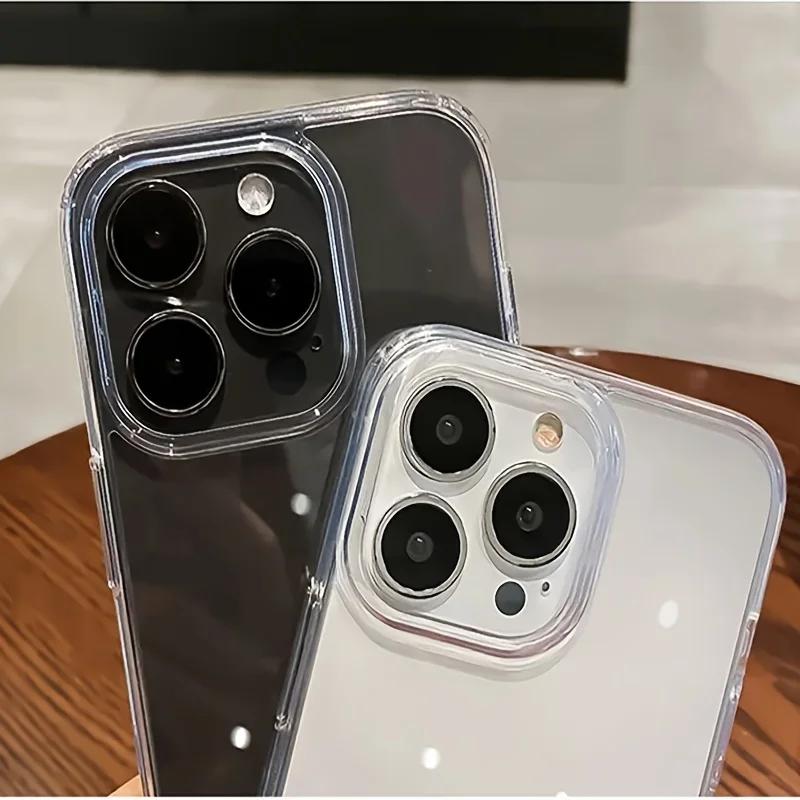 Ультратонкий прозрачный акриловый чехол для телефона для iPhone 16 15 14 Plus 13 12 11 Pro Max Задняя крышка телефона Прозрачный противоударный чехол