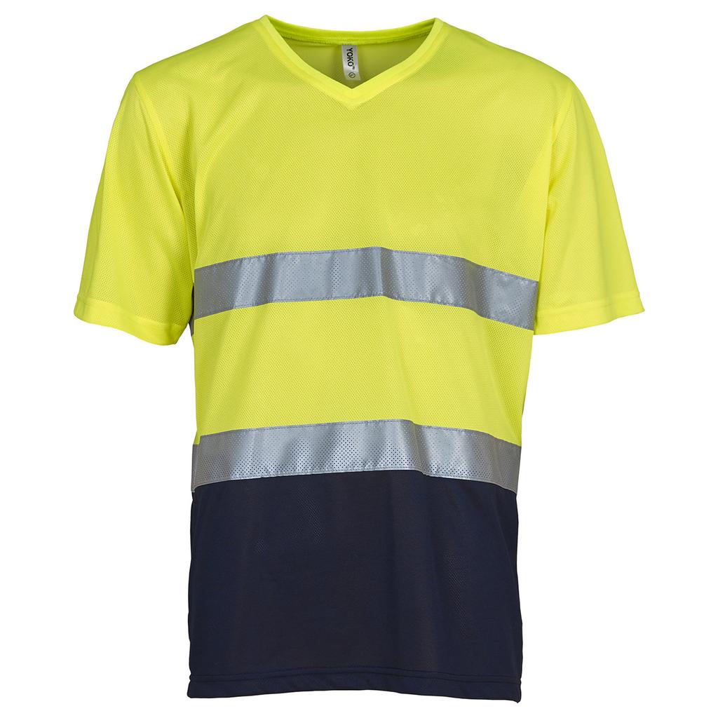 Yoko Unisex Adult Hi-Vis V Neck Safety T-Shirt