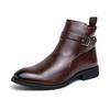 Fashion Brand Side Zipper Chelsea Men's Boots Business High Top Leather Shoes Motorcycle Boots Ankle Boots Men's Casual Wedding Shoes
