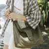 Student Messenger Bag Solid Color Crossbody Bag Men Canvas Bag Women's Large Capacity Commuter Shoulder Bag