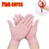 S/M/L/XL Pink Nitrile Gloves Disposable Latex Household Gloves Elastic  Waterproof Durable Multifunctional Cleaning Work Gloves