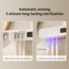 2-in-1 toothbrush holder with multi-functional toothpaste squeezer for air drying and disinfection, wall mounted bathroom withou