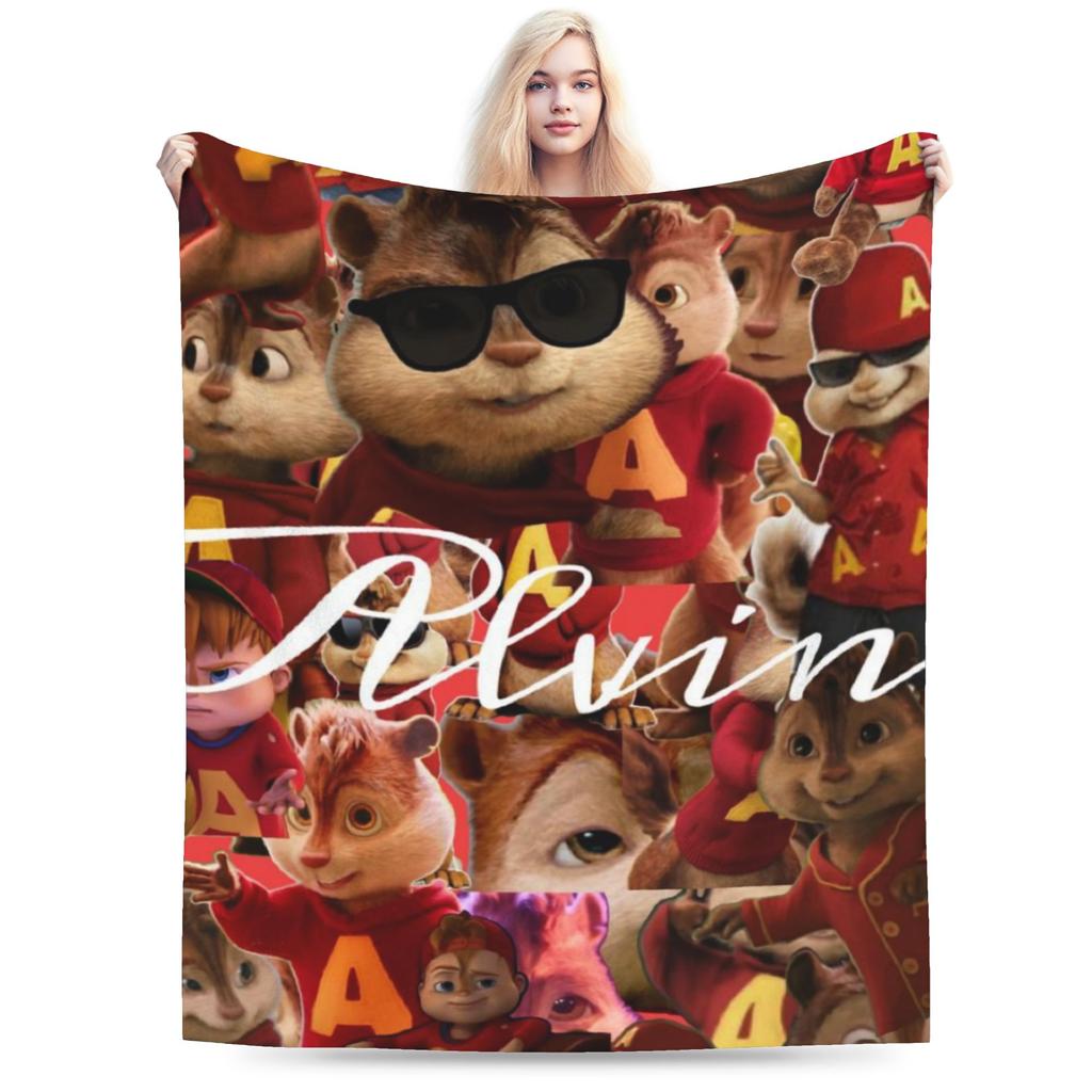 Alvin and the Chipmunks Blanket Cozy Soft Throw Blankets for Couch 50x60 Inch Multisize Plush Thin Quilt