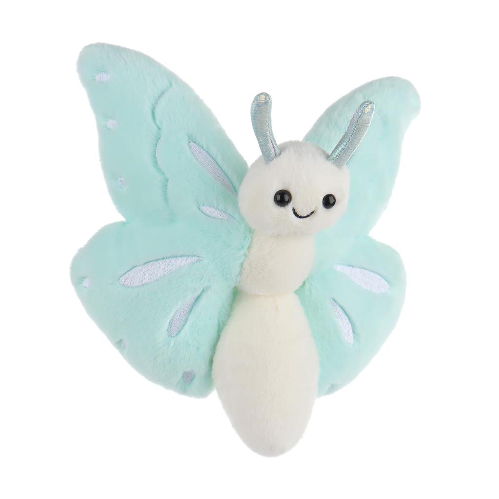 Apricot Lamb Blue Butterfly Plush Toy for Kids, Soft and Cute Fluffy Blue Butterfly for Girls and Boys, 19cm