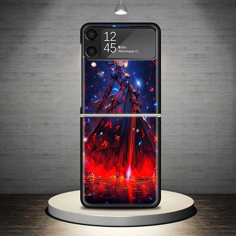 Чехол для телефона Saber из Fate Zero Stay Night для Samsung Galaxy Z Flip 7 6 5 4 3 5G Ударопрочный чехол Z Flip7 Flip6 ZFlip5 Flip3 Flip4 L