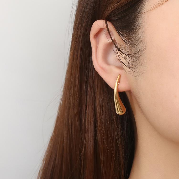 Простые длинные серьги-капли из нержавеющей стали, универсальные серьги-гвоздики, персонализированные серьги для женщин