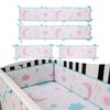 4 шт. дышащие хлопковые бортики для детской кроватки, мягкая подкладка, мягкая защита для кроватки, накладки на бампер для мальчиков и девочек