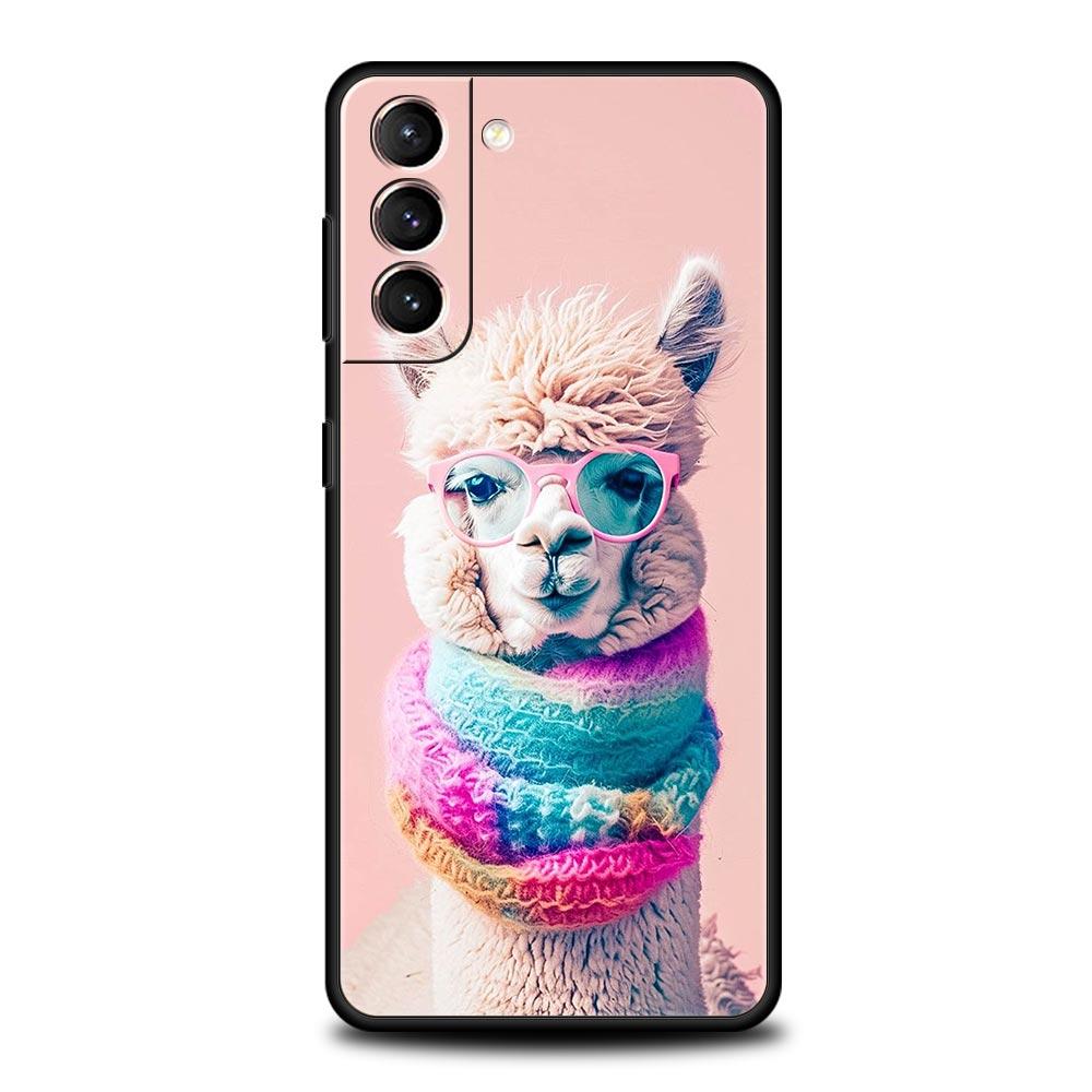 Чехол для телефона Samsung Galaxy S24 S23 S22 Ultra S20 S21 FE 5G S10 S9 Plus S10E S8 S7 Edge Мягкий чехол Кавайная альпака милая