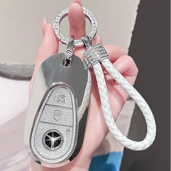 SFX1 Car Key Case Cover for Mercedes Benz 2022 C S Class W206 W223 S350 C260 C300 S400 S450 S500 TPU Shell Fob Holder Protector