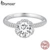 BAMOER 1.0CT D Цвет VVS1 EX Нежное кольцо с муассанитом, кольцо из стерлингового серебра 925 пробы с фианитом для женщин, помолвка, свадебный подарок