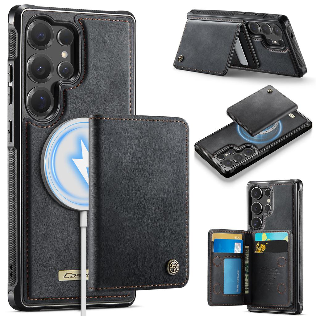 For Samsung Galaxy S25 Ultra Magnetic Case CASEME ME80 Series Leather PC TPU Phone Cover with Detachable Wallet