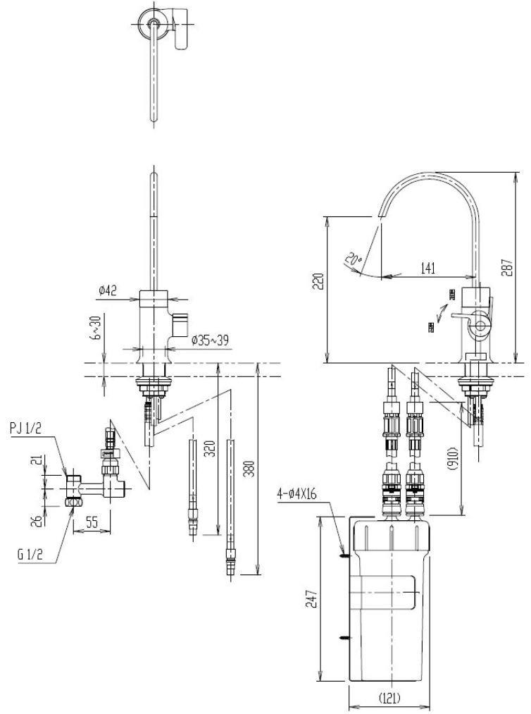 LIXIL INAX смеситель для очистки воды (встроенный тип) JF-WA501 (ДВ)