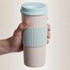 Camping Outdoor Eco-friendly Portable Wheat Straw with Lid Drinkware Tumbler Cup Tea Cup Coffee Mug