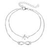 Letter Double Foot Chain Infinite Love Chain Women's Foot Chain Summer Gift Beach Gift For Mother