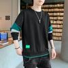 Свитшот в корейском стиле с круглым вырезом и имитацией двух частей, мужской, новый стиль, весенне-осенняя мода, повседневный, универсальный, с длинным рукавом
